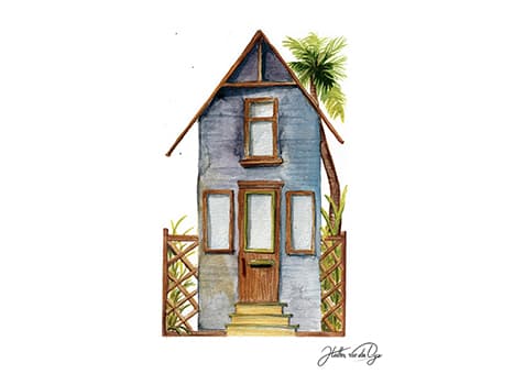 Beach house watercolor