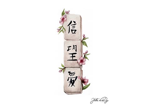 Faith Hope Love Mahjong watercolor